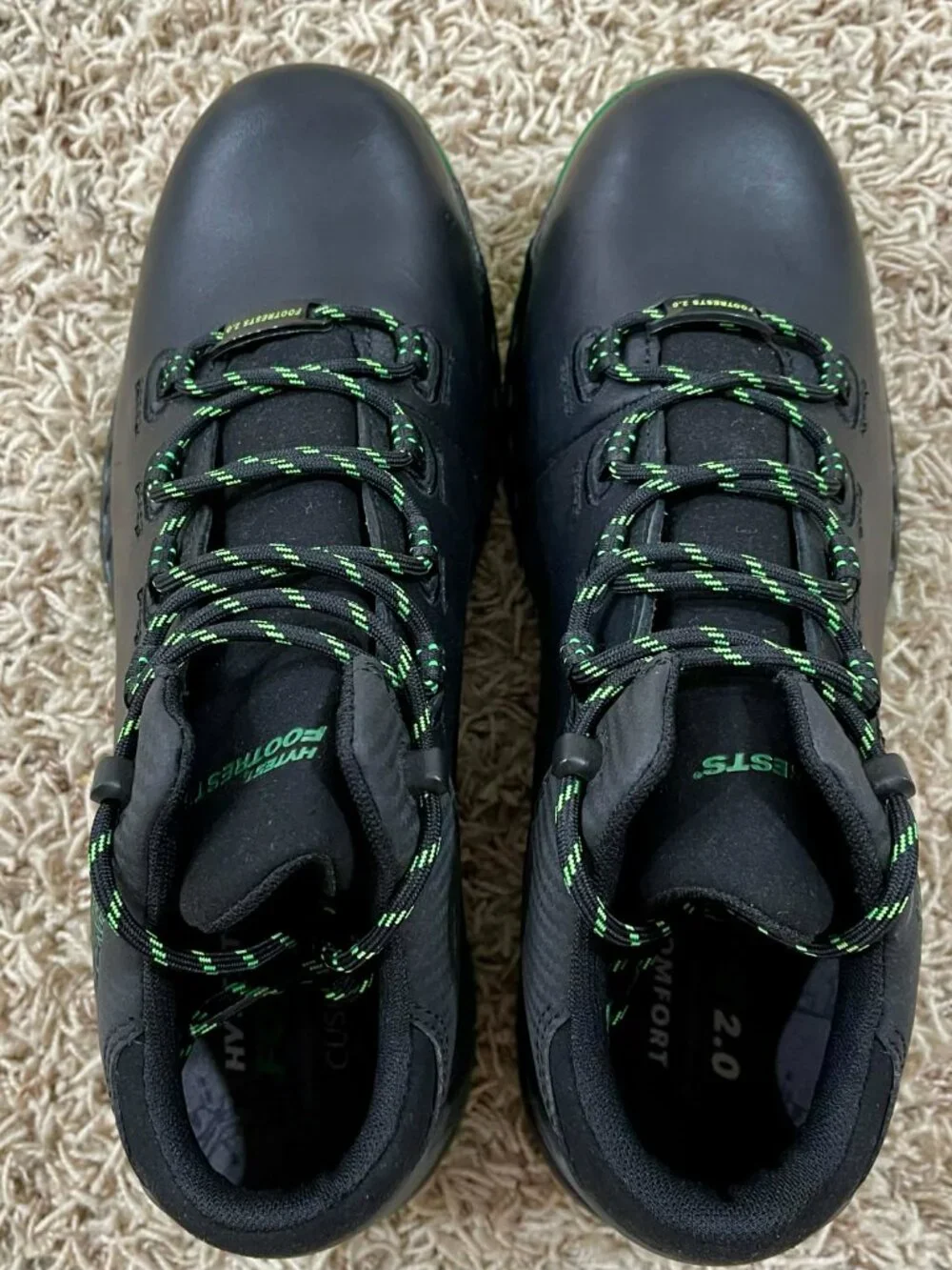 HYTEST Footrests Men's 2.0 Xergy Trainer Safety Shoes Black Green, Size 12 D